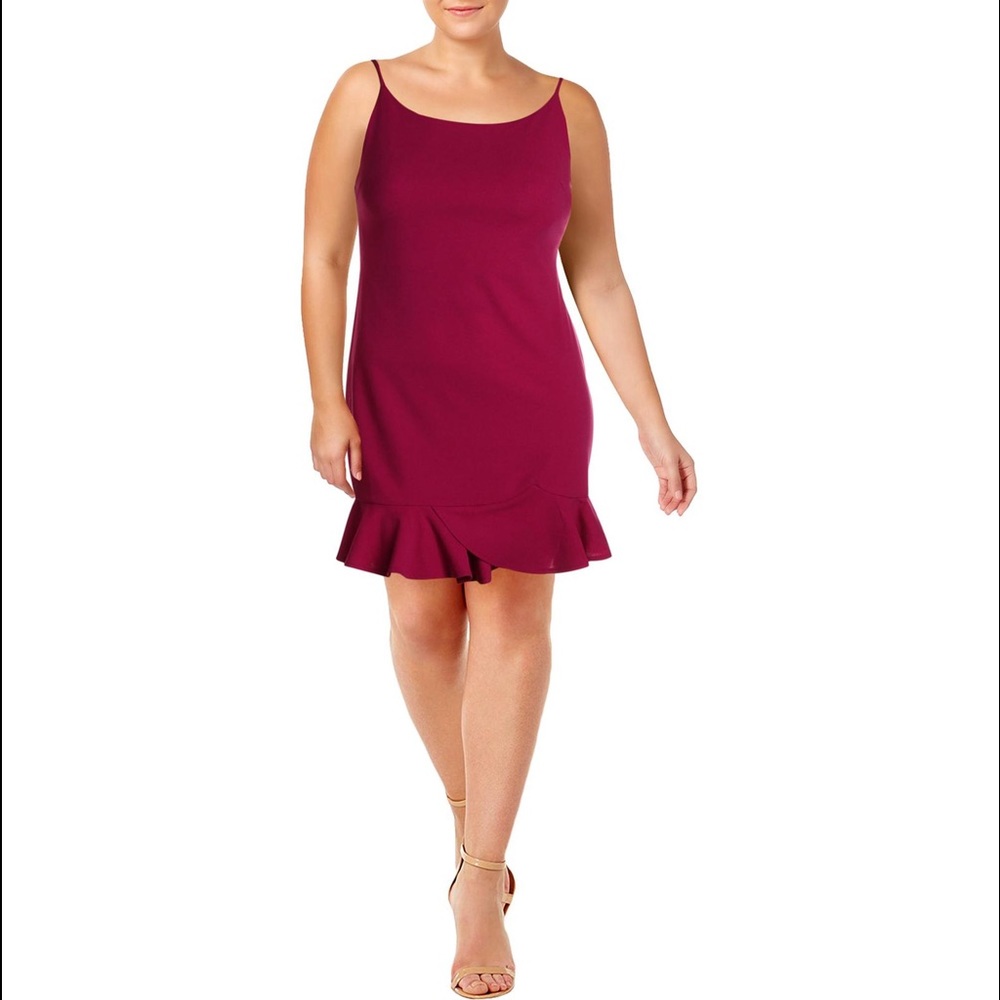 🛍Aqua Womens Peplum Sheath Mini Dress NWT